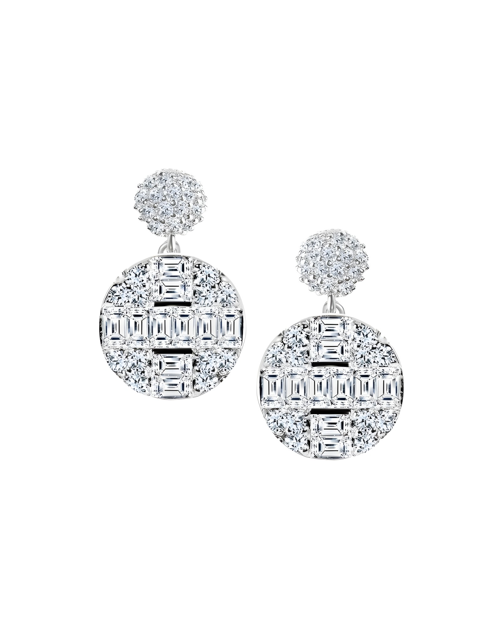 1.40ct Fvs Baget Pırlantalı Altın Küpe