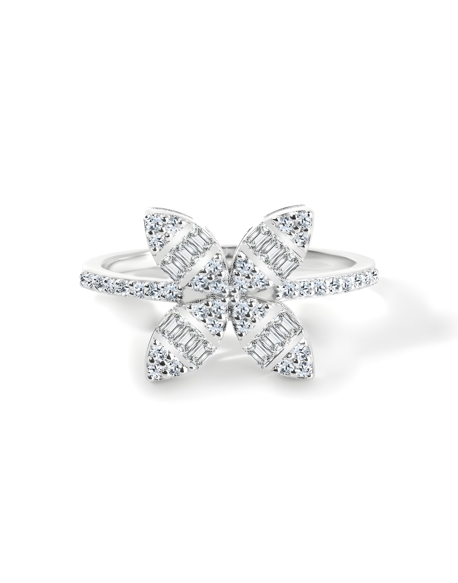 0.65ct F Rengi Baget Pırlanta Altın Yüzük