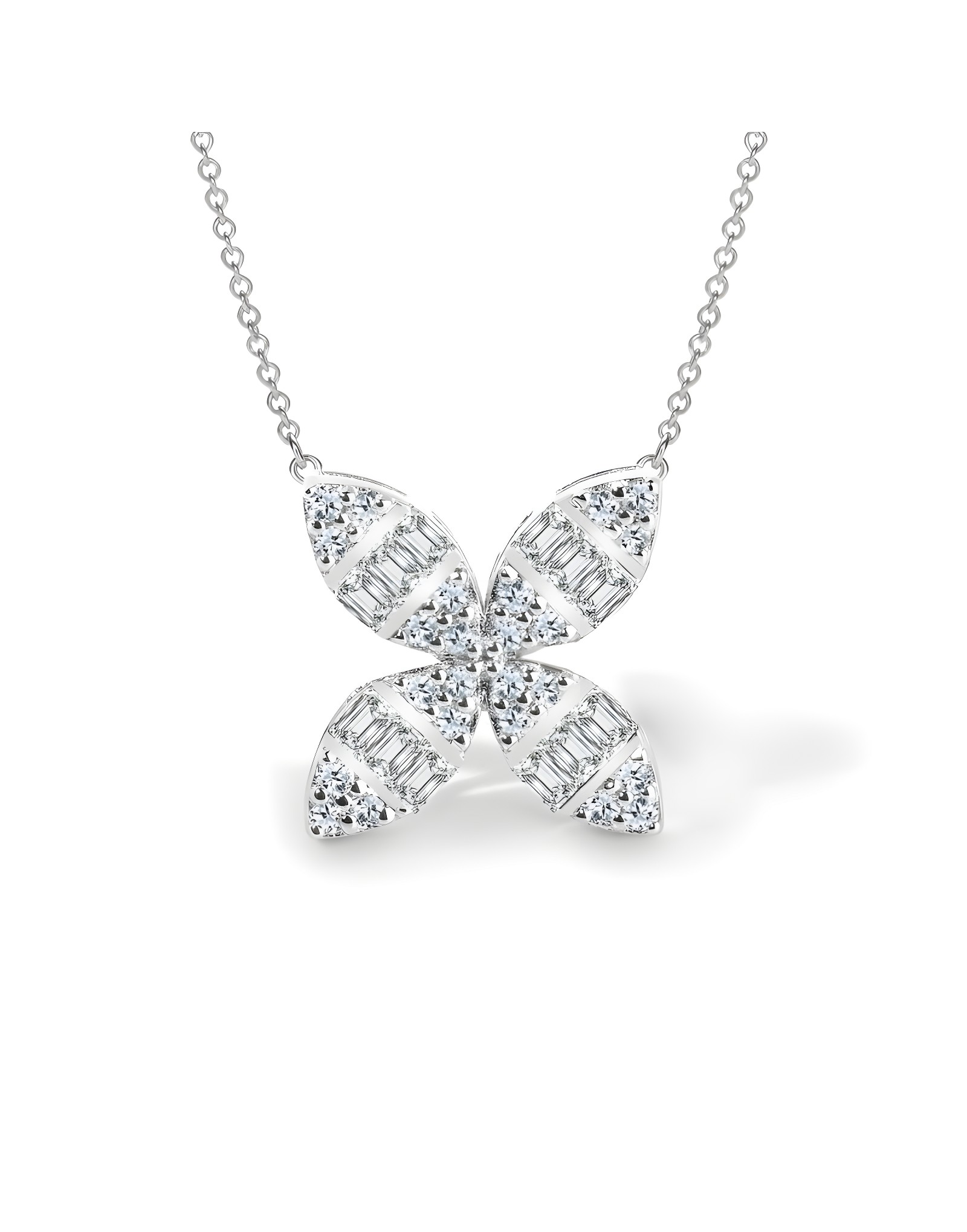 0.40ct F Rengi Baget Pırlanta Altın Kolye