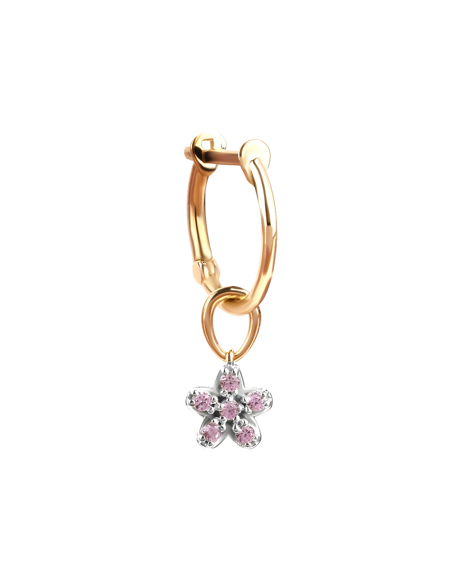 Pink &amp; Diamond Çiçek Küpe (Çift)