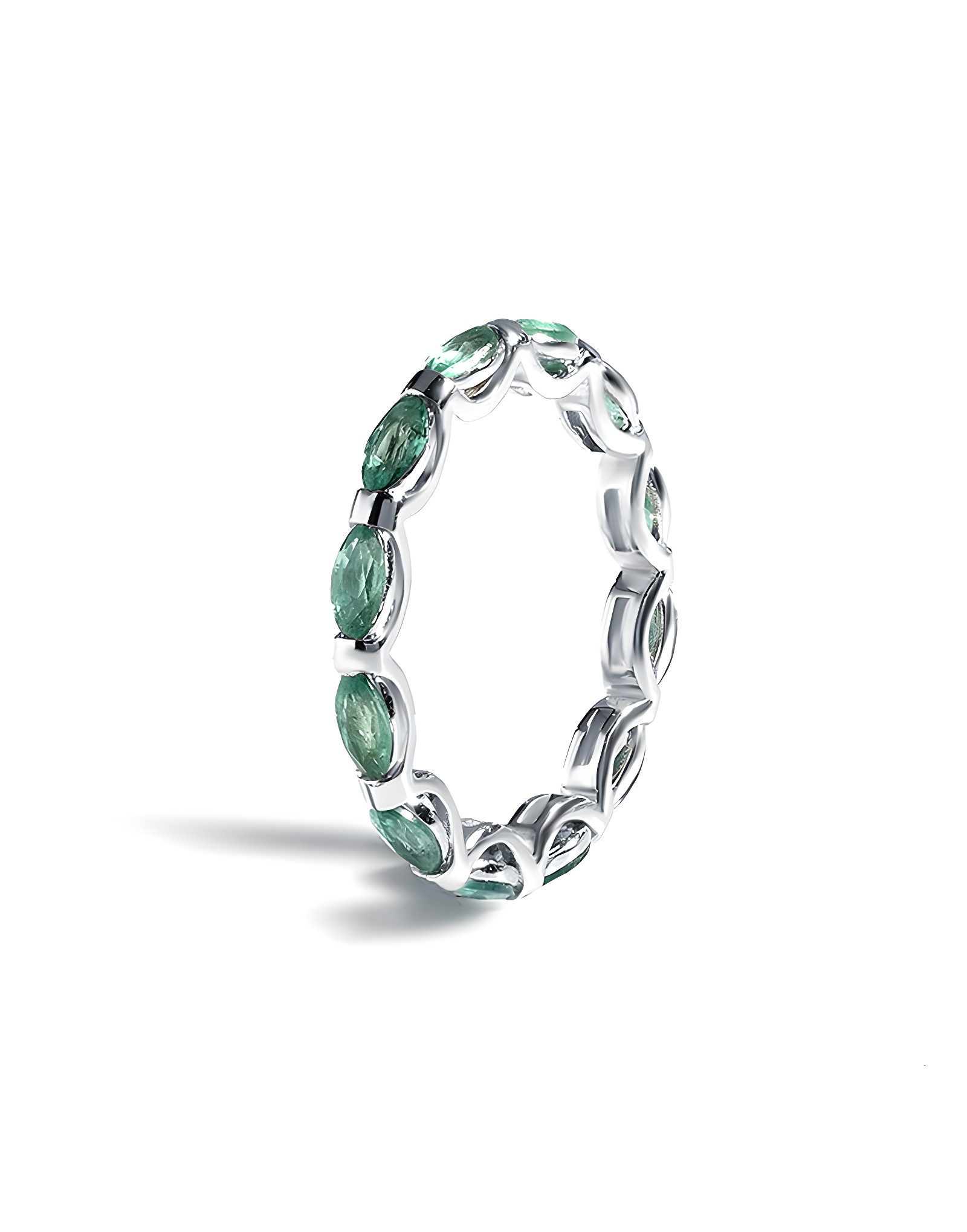 2.97ct Markiz Kesim Zümrüt Tamtur Altın Yüzük