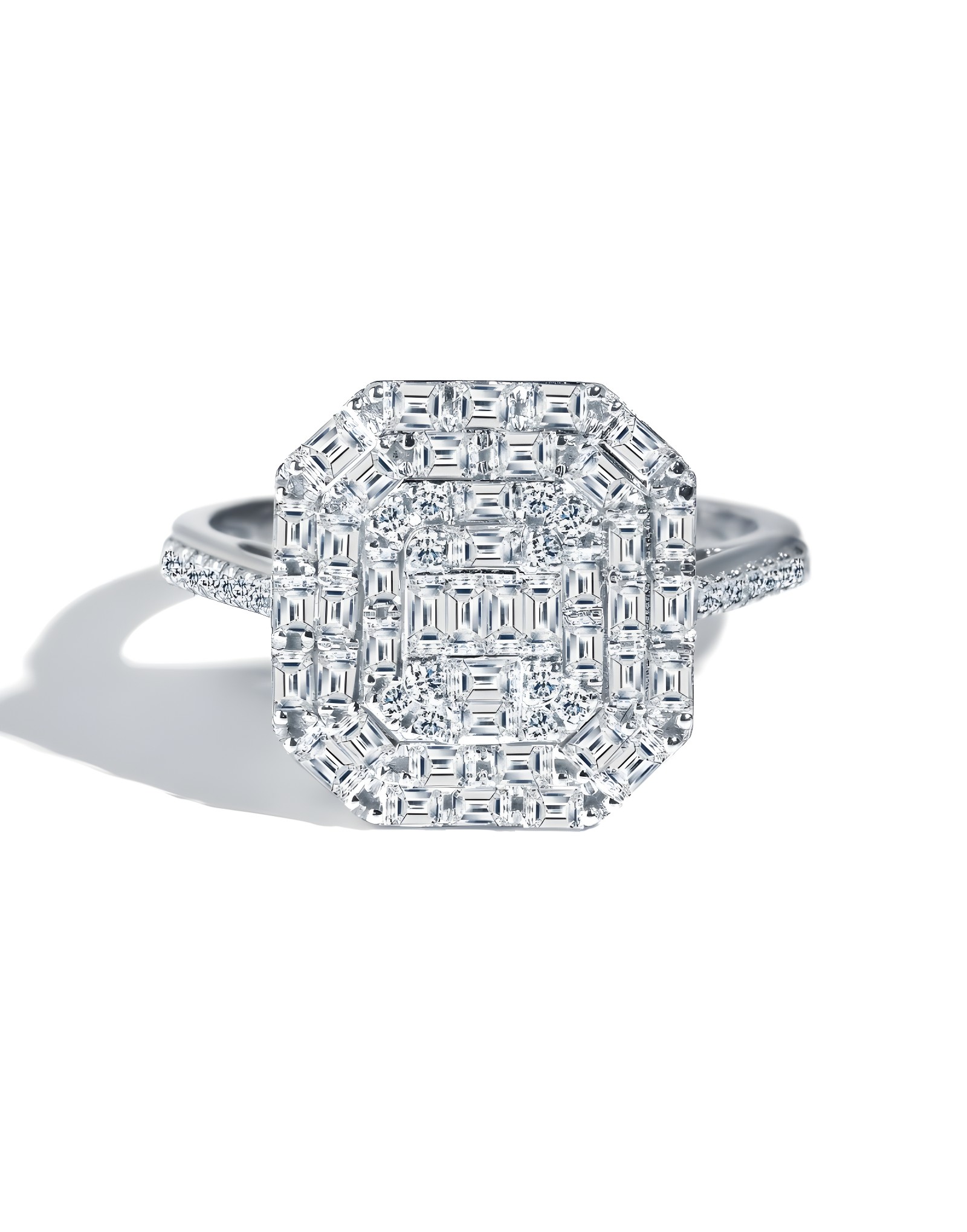 1.00ct F Rengi VS Baget Pırlanta Altın Yüzük