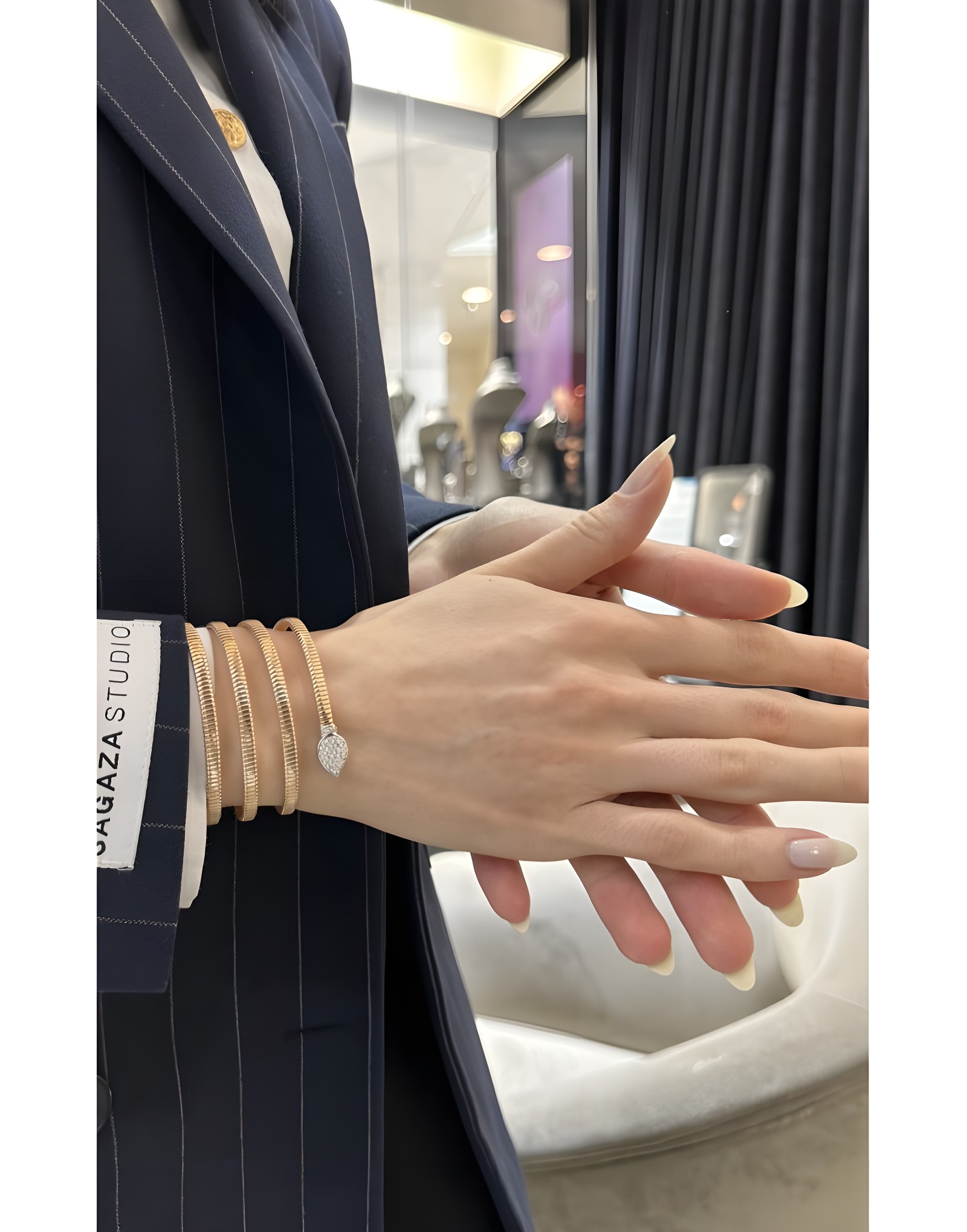 Bottega Shelby Pırlantalı Altın Bileklik