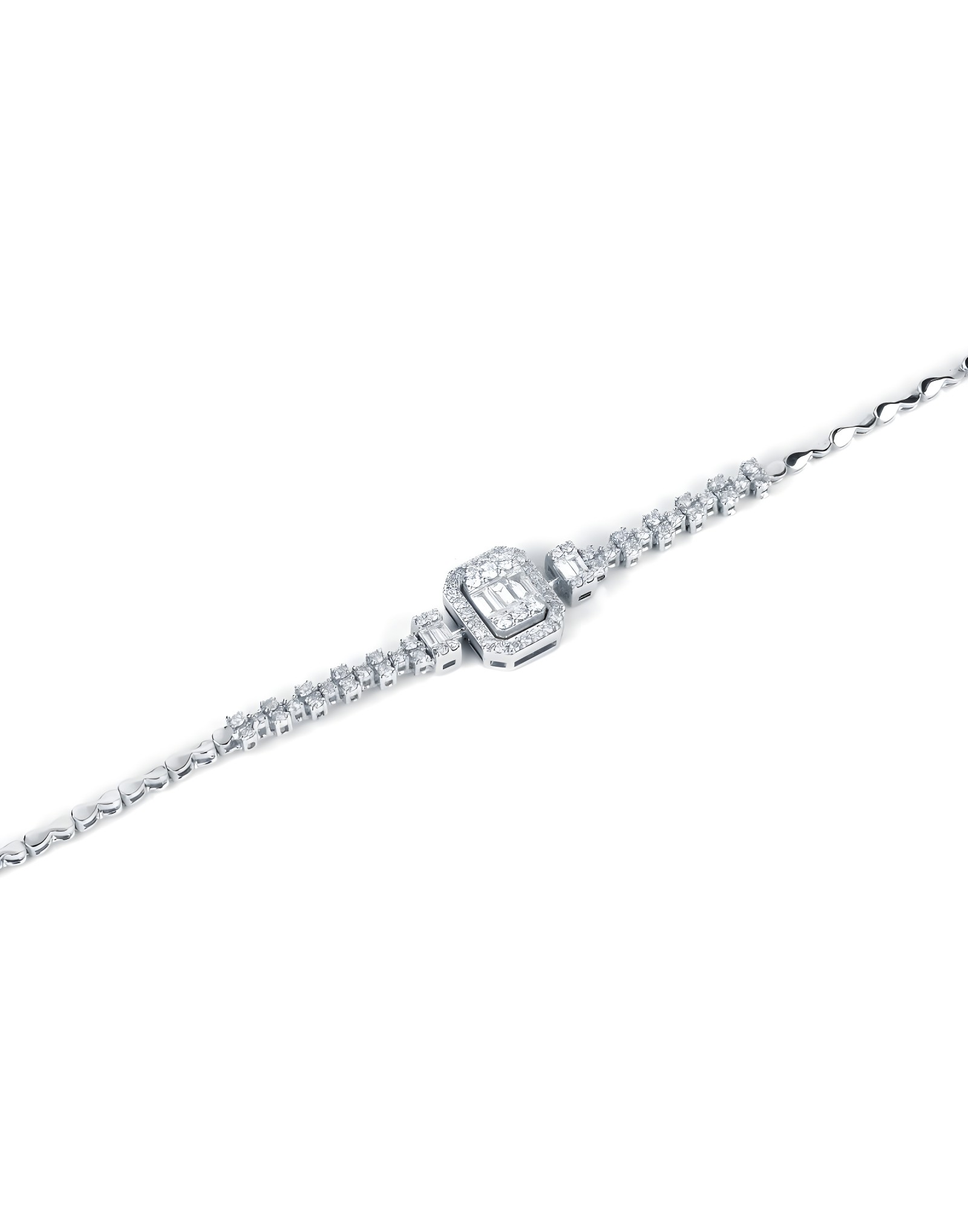 0.68ct F Rengi Baget Pırlanta Altın Bileklik