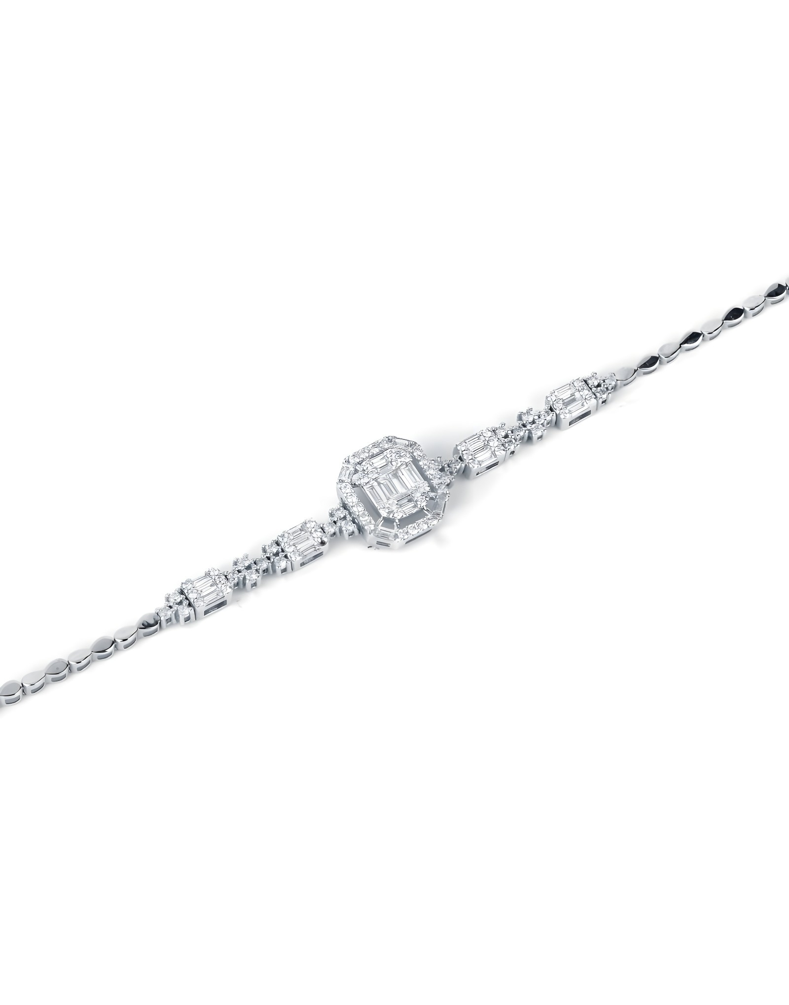 0.95ct Fvs Baget Pırlantalı Altın Bileklik