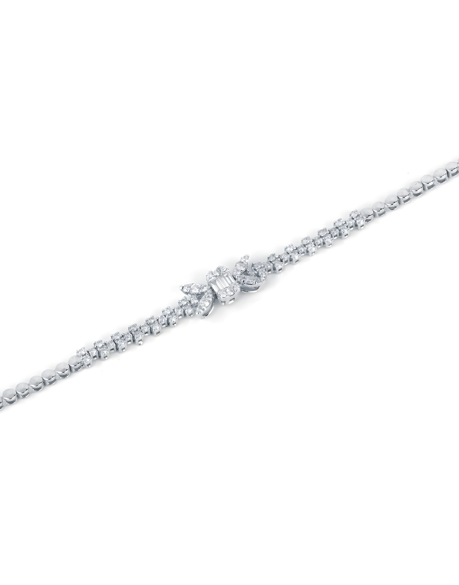 0.60ct F Rengi Baget Pırlanta Altın Bileklik