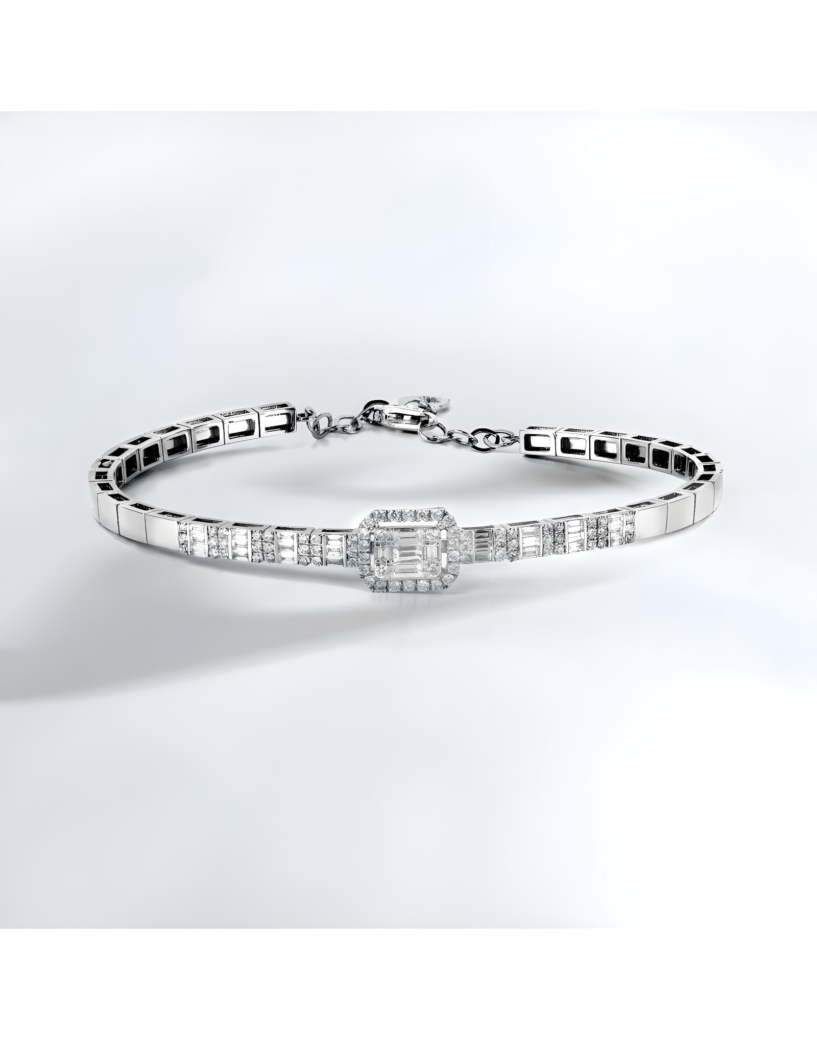 0.60ct Fvs Baget Pırlantalı Altın Bileklik