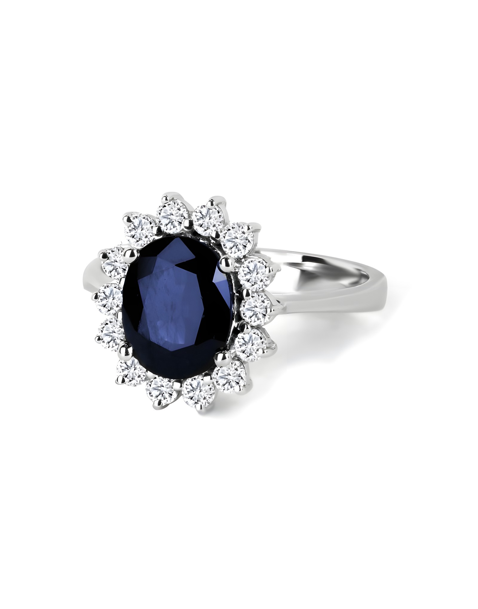2,01CT SFR 0,50CT F VS Pırlantalı Safir Taşlı Yüzük