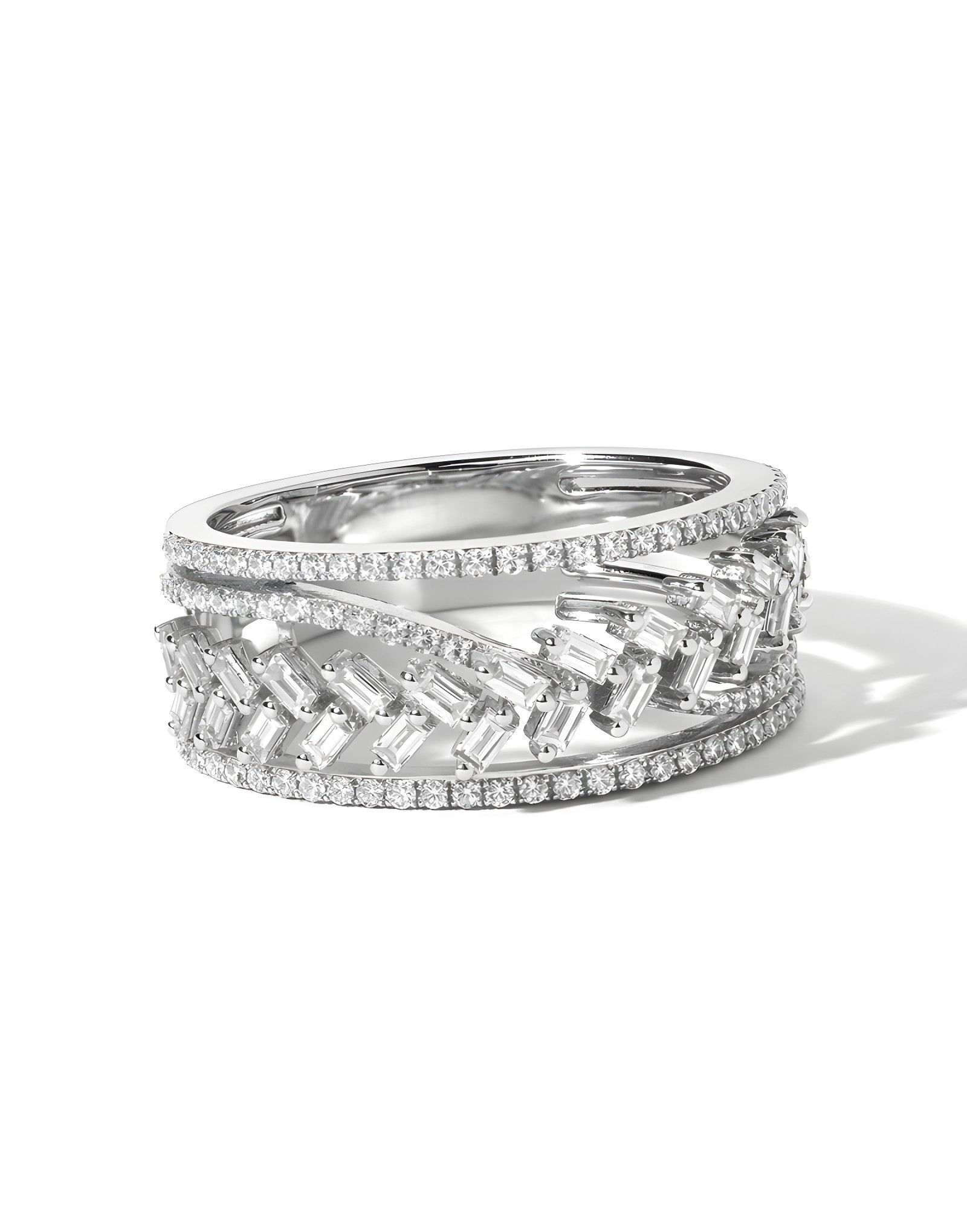 0.80ct Baget Pırlantalı Altın Yüzük