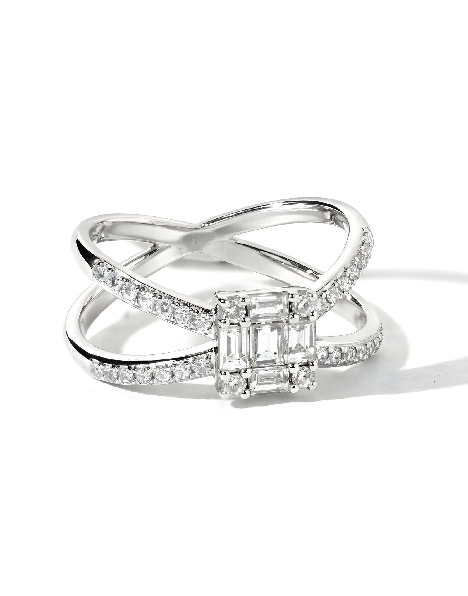 18K 0.61ct F Rengi Twin Baget Pırlanta Yüzük
