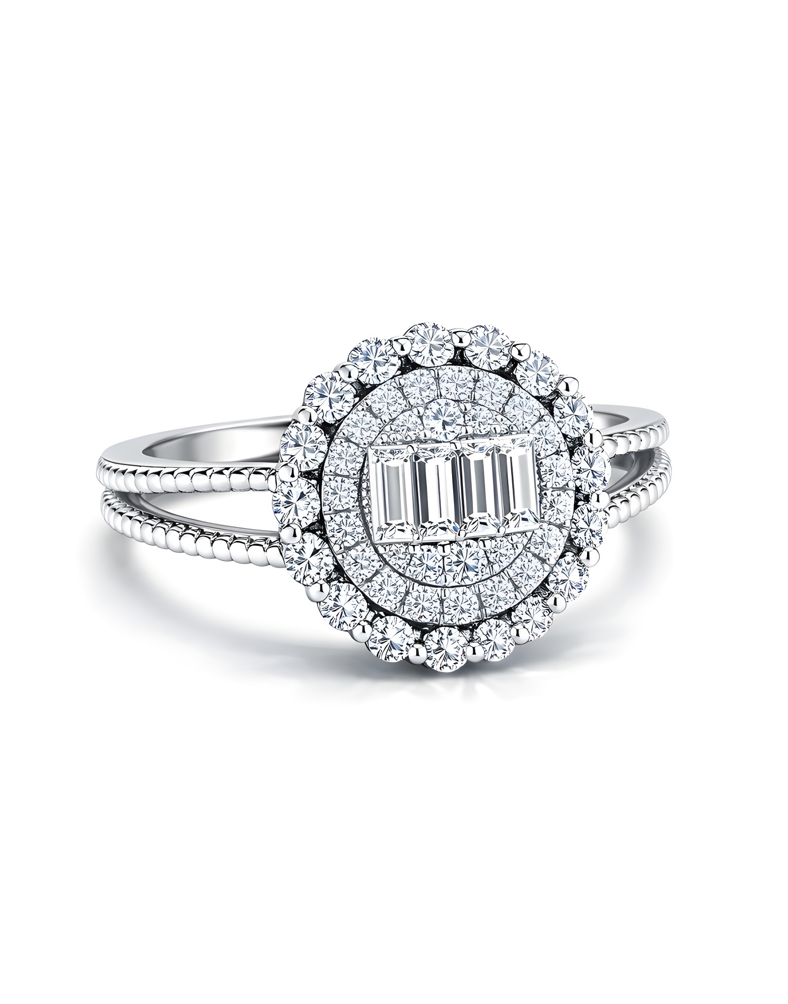 0.60ct Fvs Pırlantalı Baget Yüzük