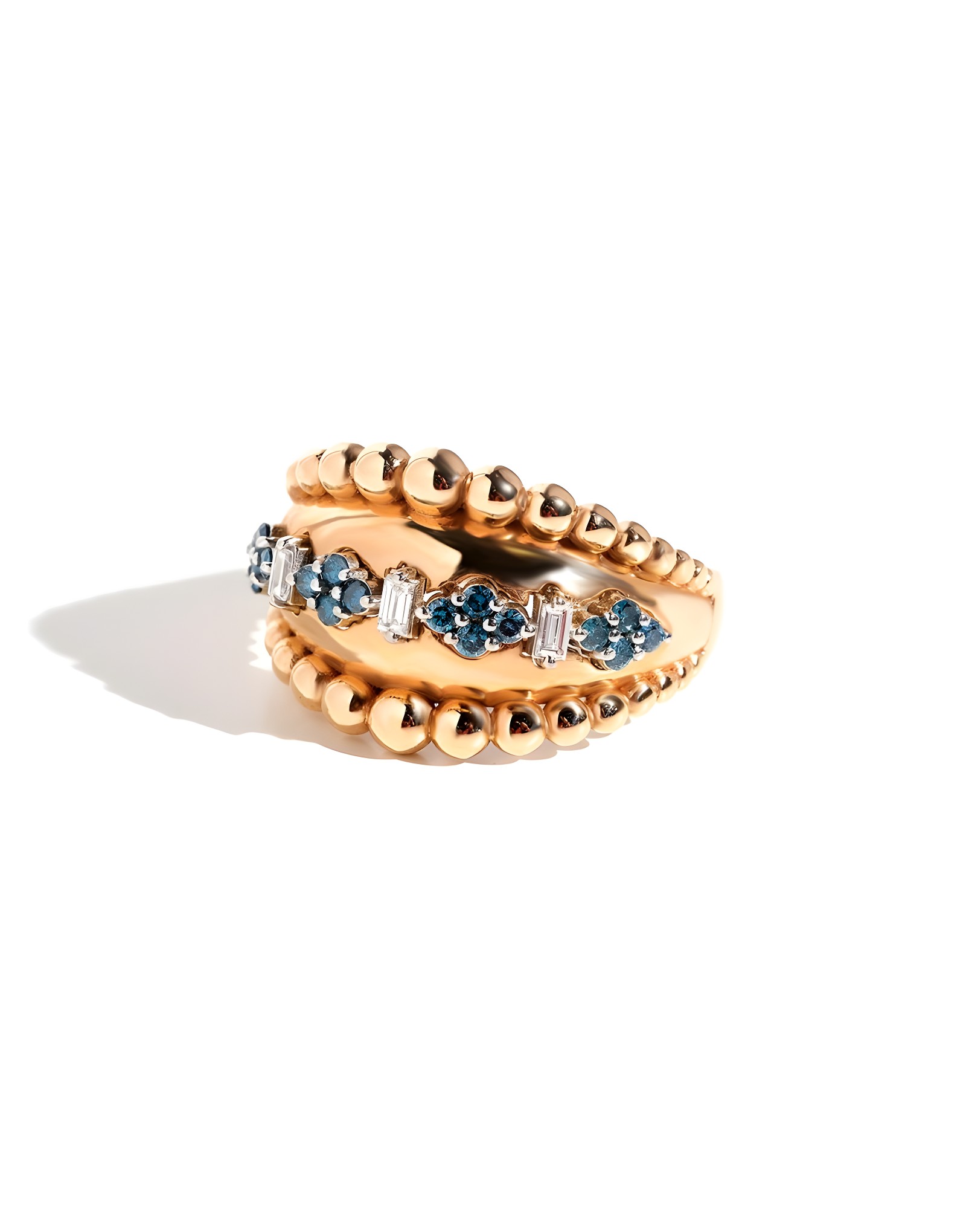 0.20ct Mavi Pırlantalı Altın Stil Yüzük