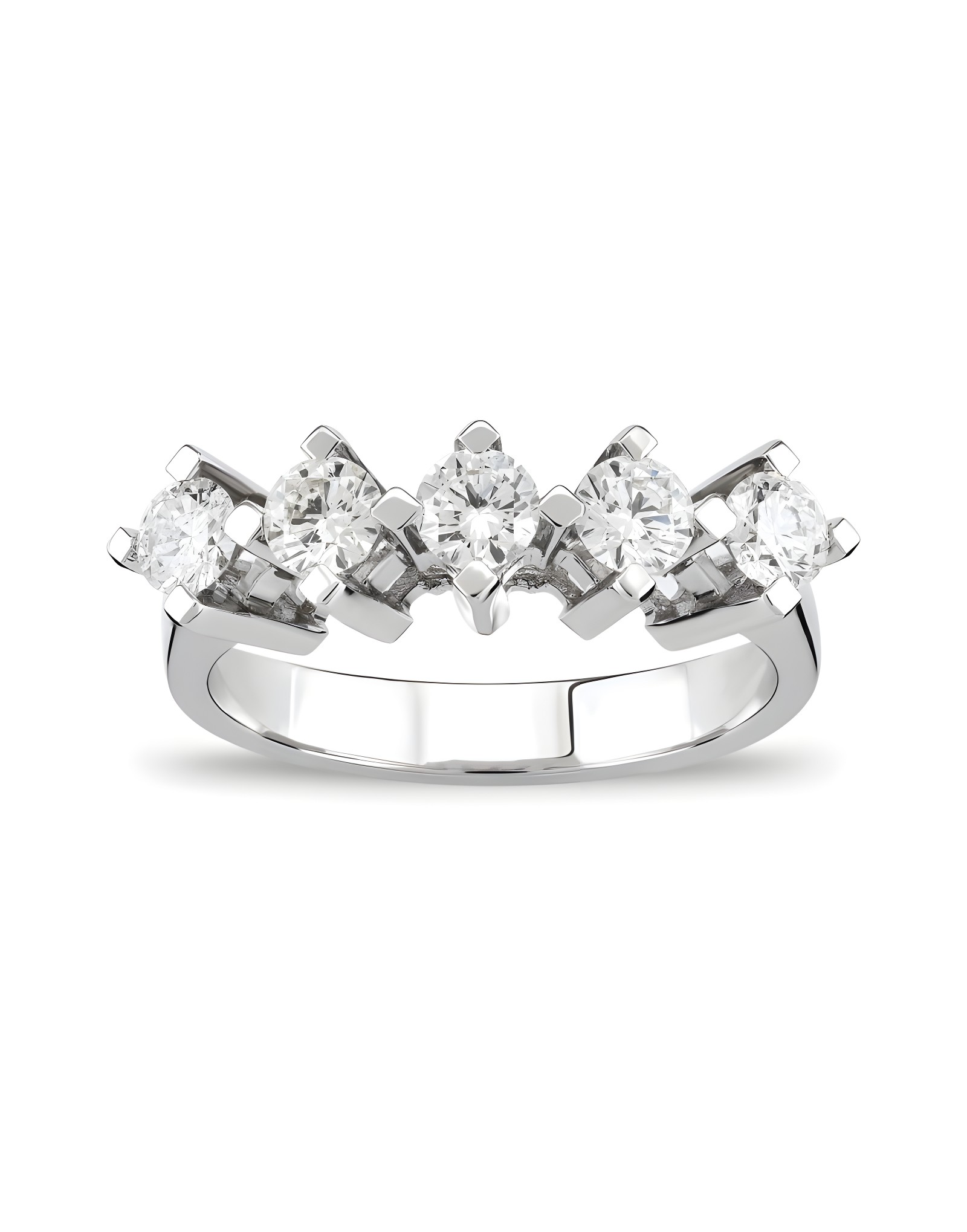 18 Ayar F Rengi 2.50ct Pırlanta Beştaş Yüzük