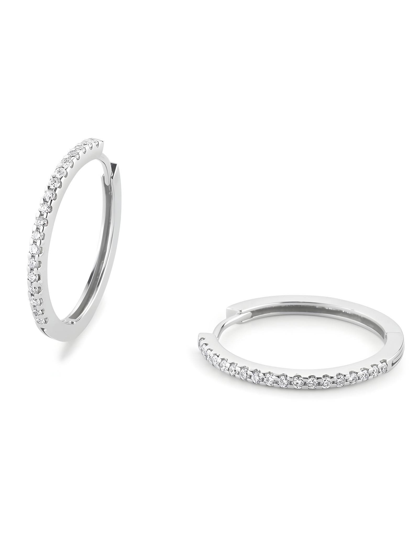 Beyaz Altın 0.27ct Pırlanta Halka Küpe