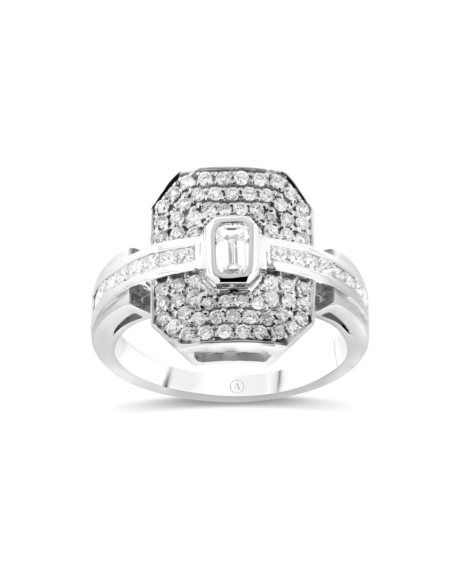 1.01ct Baget Pırlanta Fantazi Yüzük